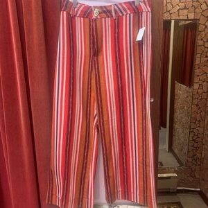 Alix Of Bohemia Red, Pink, Orange Striped Canyon Wide-Leg Pants